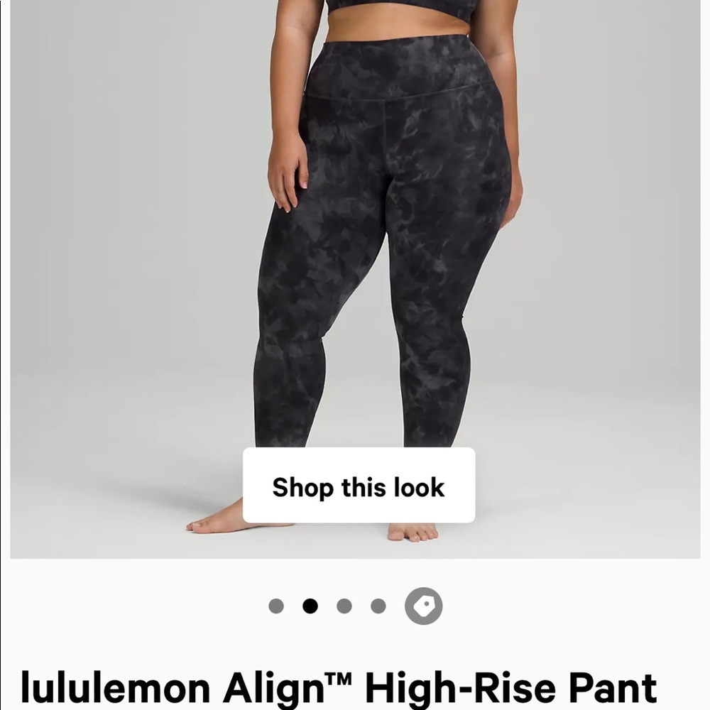 NWOT Lululemon Align Pant 25” Diamond Dye Pitch Grey Graphite sz 6